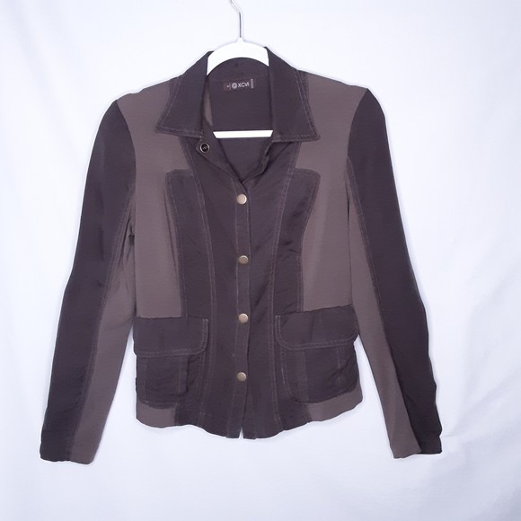 XCVI Womens Anorack Two-Tone Brown Snap Front Soft Jacket Size Small - Picture 1 of 6